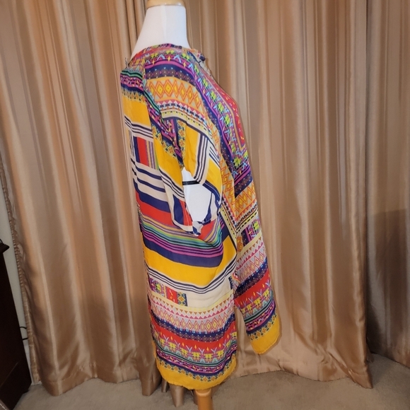 Johnny Was Woman's Brenda Multi colored Tunic Blouse Size Large - Picture 4 of 8